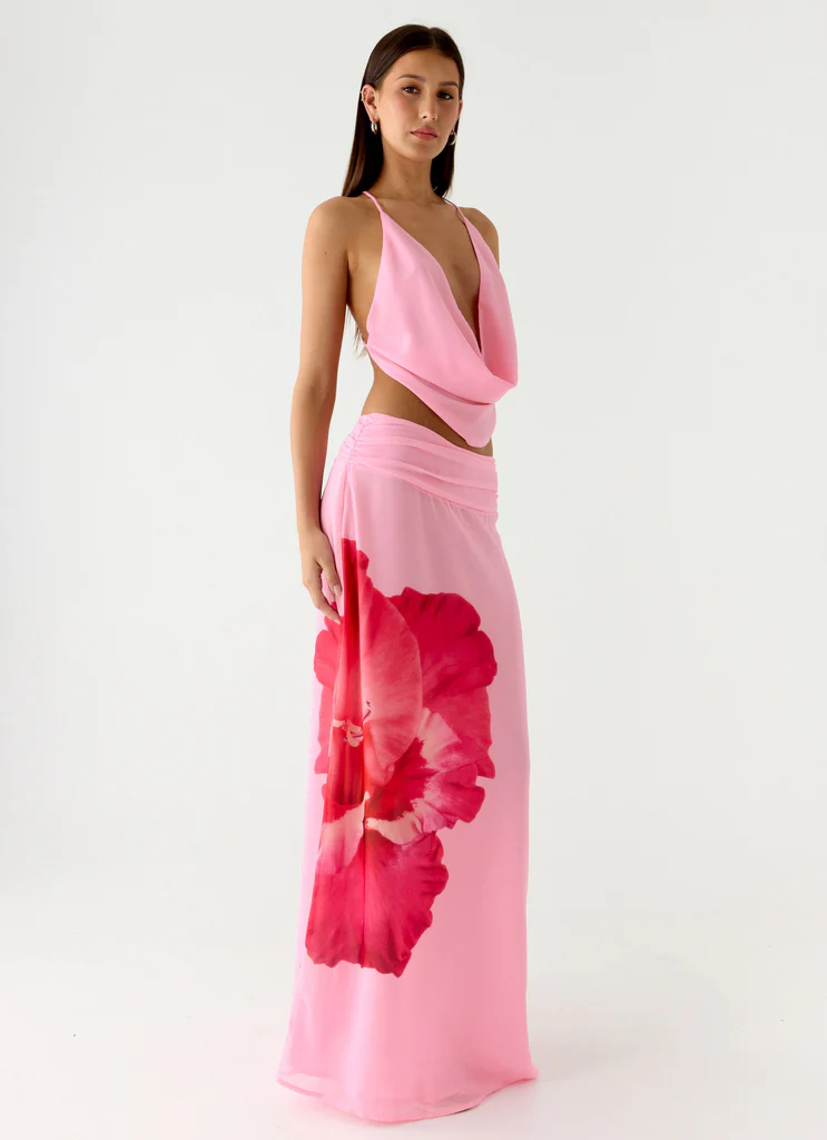 Blushing Bloom Maxi Skirt - Baby Pink