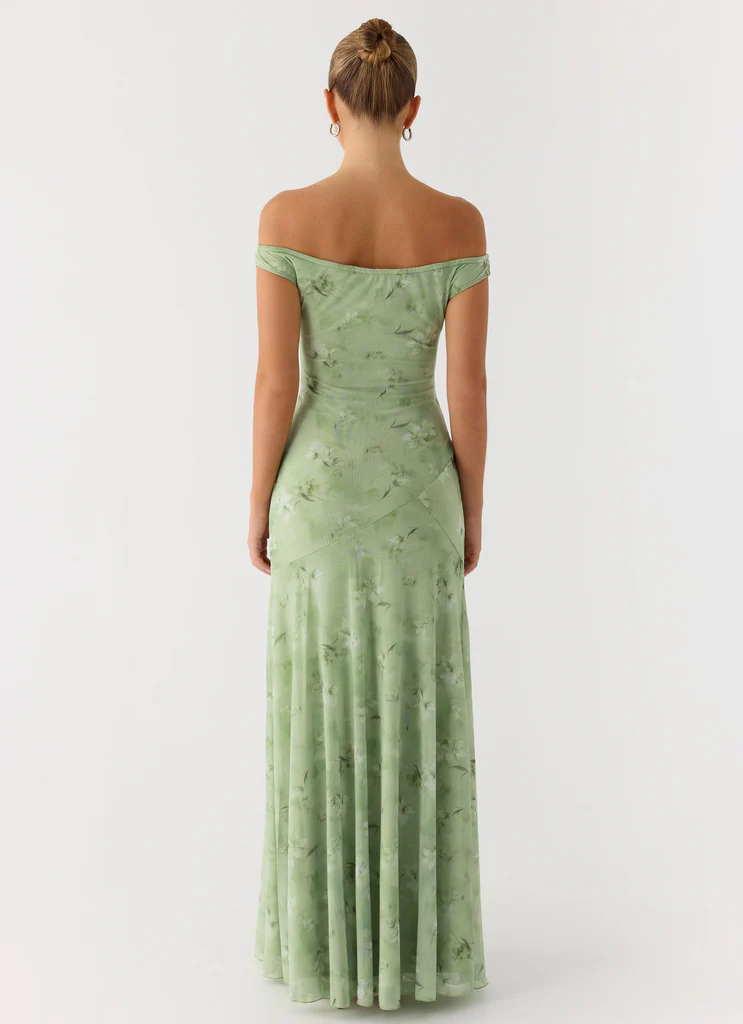Wasting Time Maxi Dress - Blurred Lime