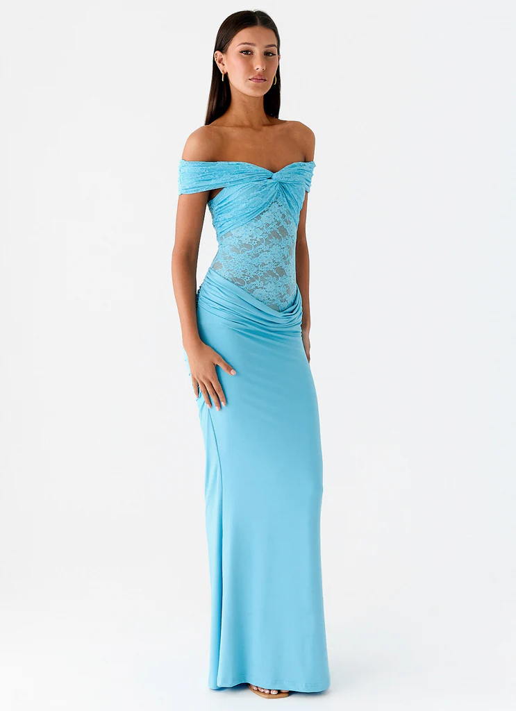 Either Way Maxi Dress - Turquoise Blue