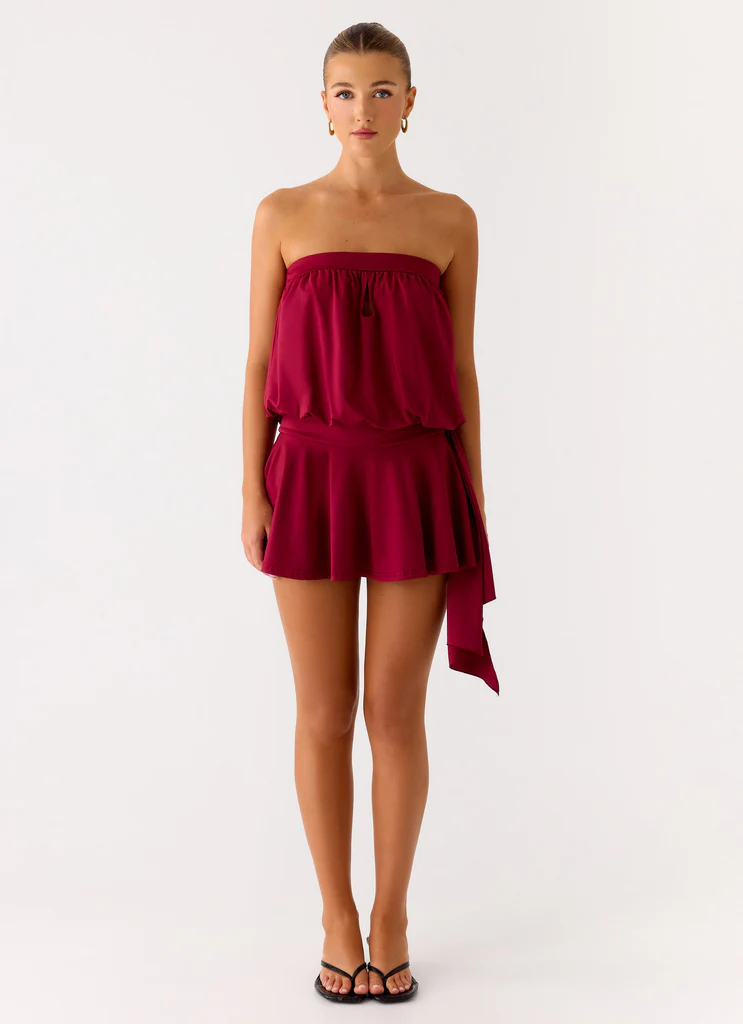 Forever Young Mini Dress - Dark Cherry