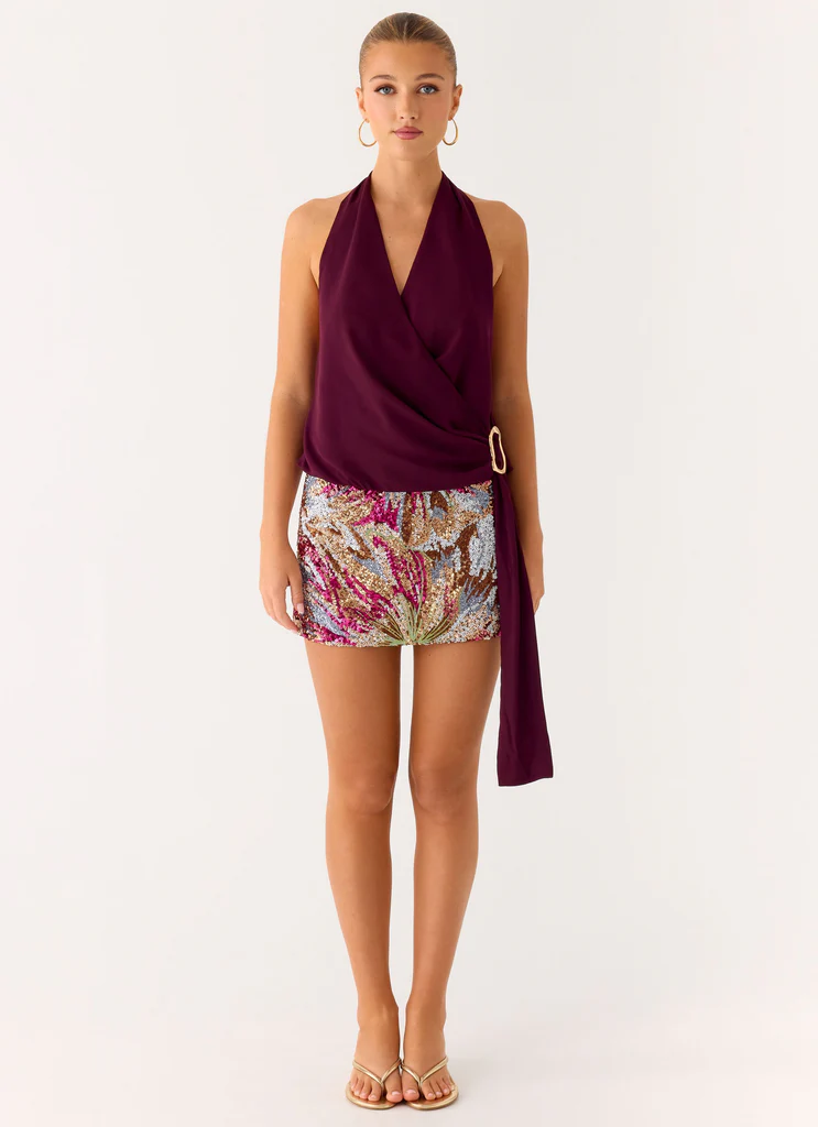 Bright Star Mini Skirt - Floral Bead
