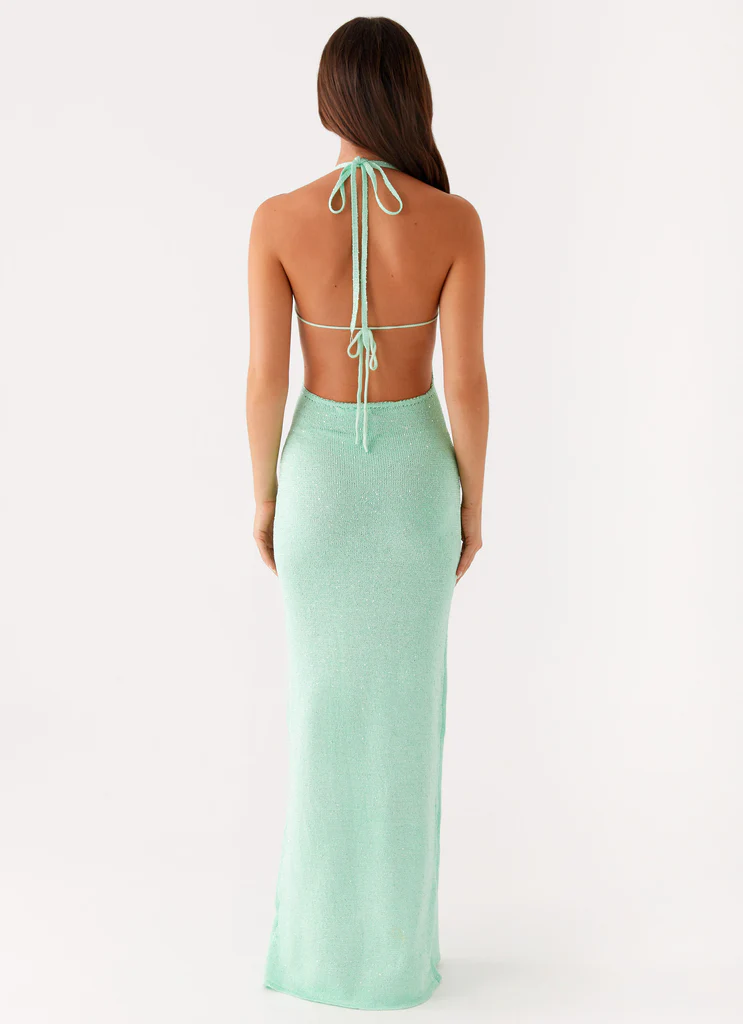 Tropez Knit Maxi Dress - Pastel Green