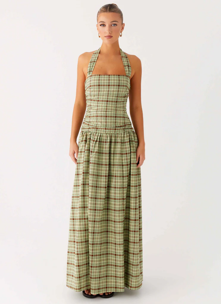 Lilith Maxi Dress - Forest Plaid