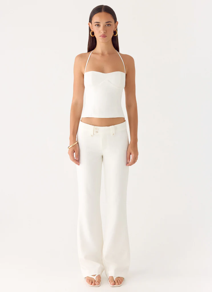 Weiss Low Rise Suiting Pants - White