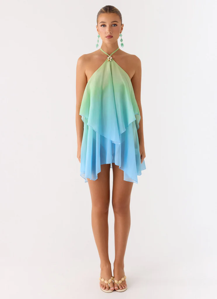 Twin Flame Mini Dress - Sea Ombre