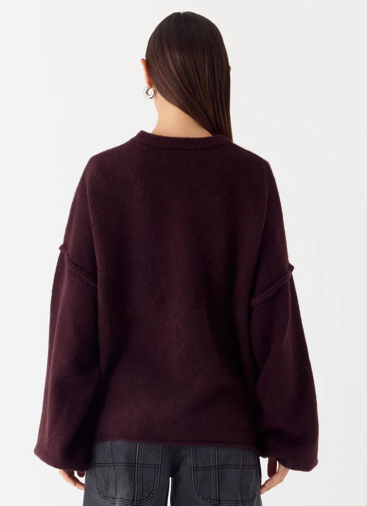 Jack Oversized Knit Sweater - Plum
