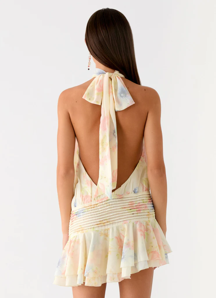 Willow Chiffon Mini Dress - Spring Meadow