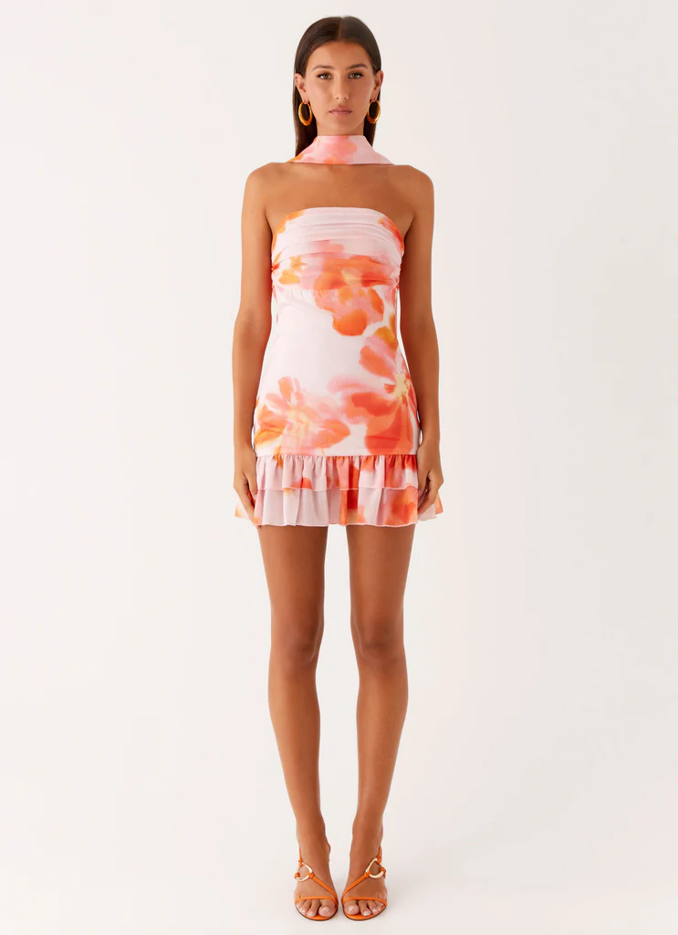 Manon Scarf Mini Dress - Blushing Blossom