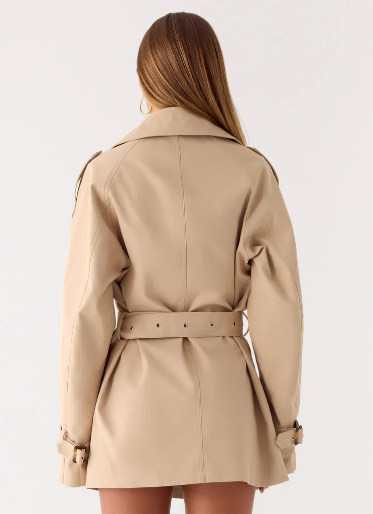Jackie Mini Trench Coat - Tan