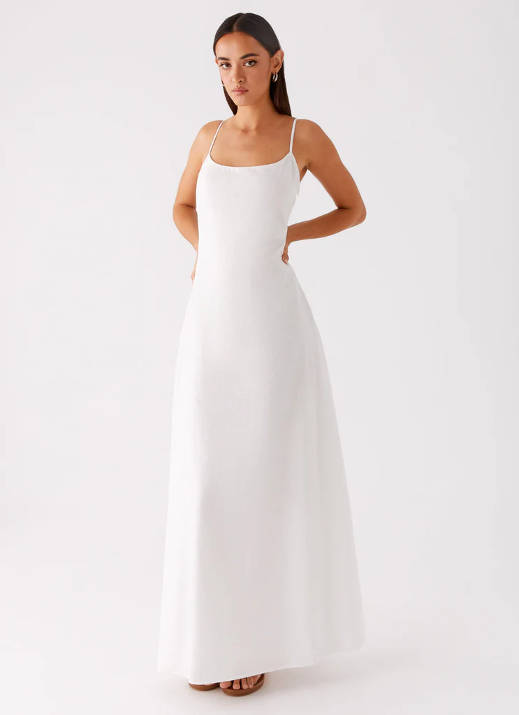 Madeleine Scoop Neck Maxi Dress - Off White