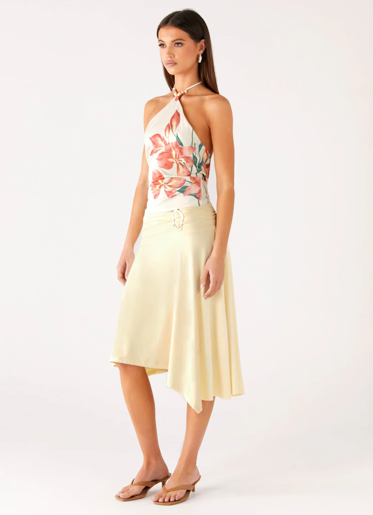 Brisa Midi Skirt - Butter