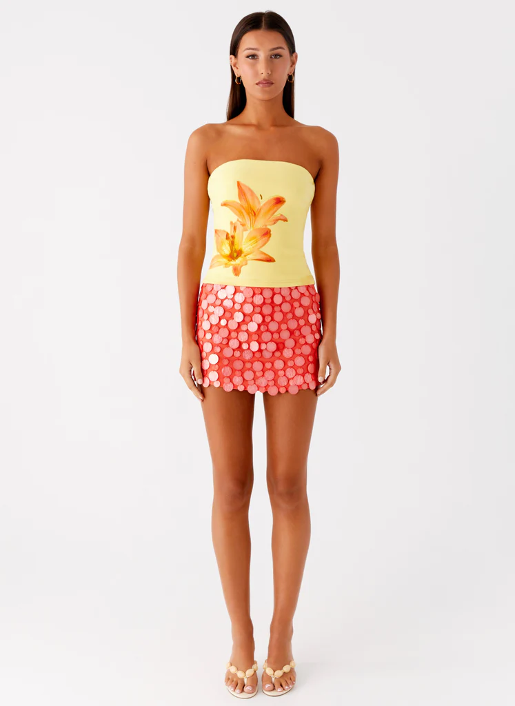 Danta Strapless Top - Yellow