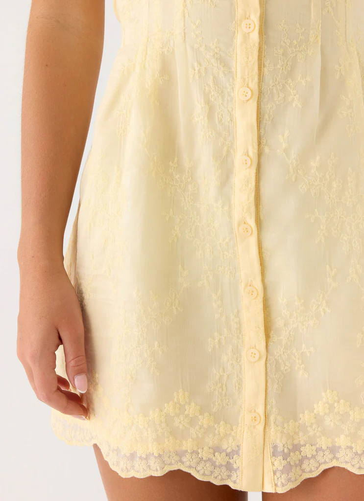 Burning Bright Mini Dress - Butter Yellow