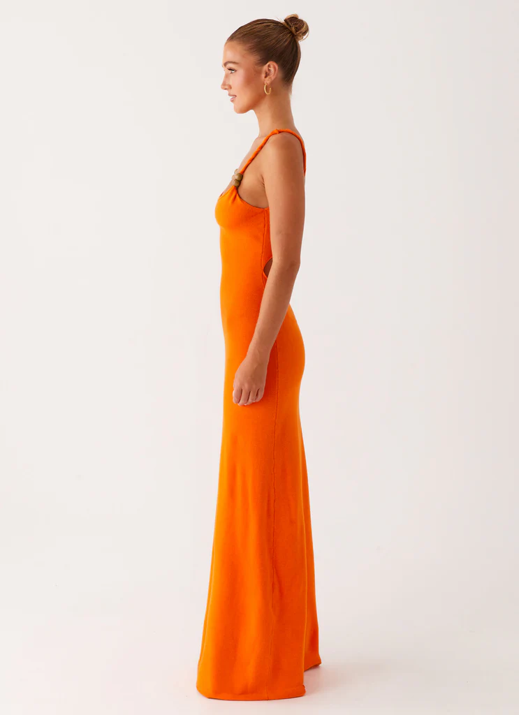 Elaina Knit Maxi Dress - Orange