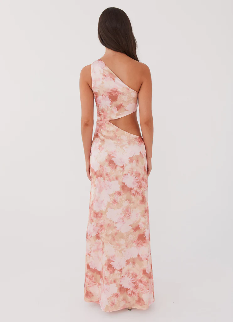 Krista One Shoulder Maxi Dress - Flower Garden