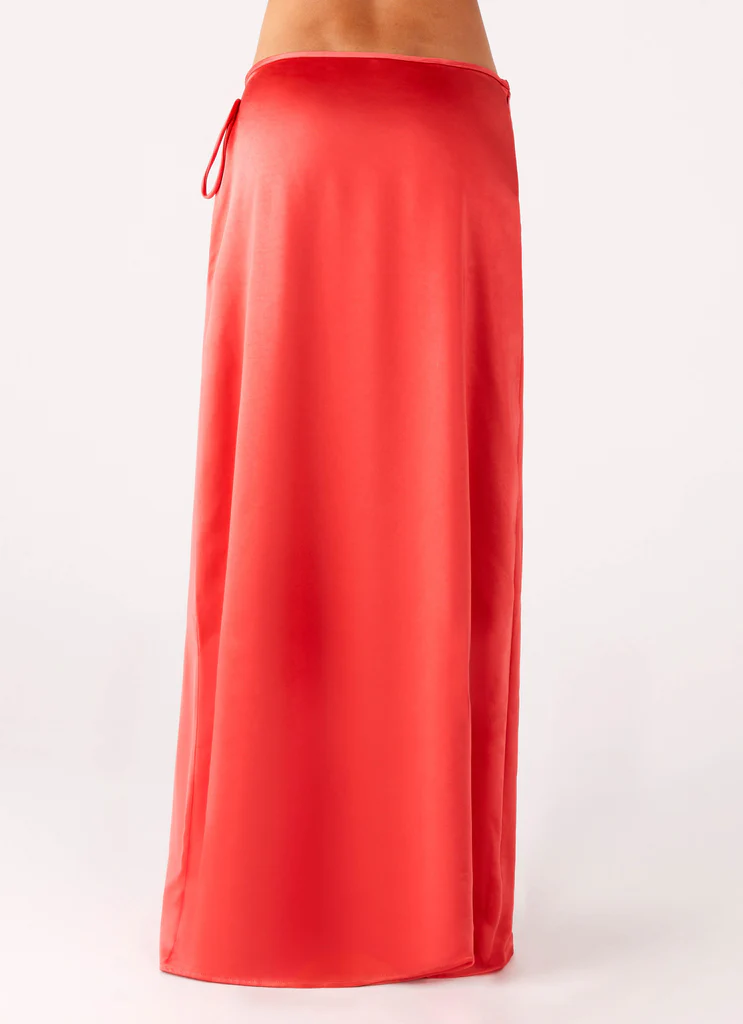 Pollie Wrap Maxi Skirt - Coral