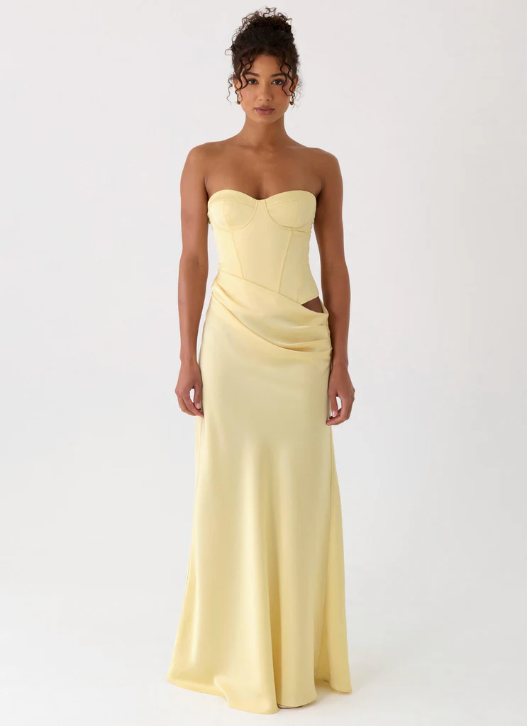 Emory Corset Maxi Dress - Yellow