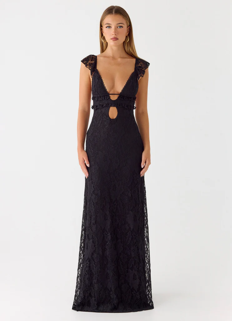 Giulia Lace Maxi Dress - Black