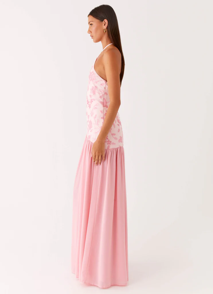 Janelle Beaded Maxi Dress - Pink