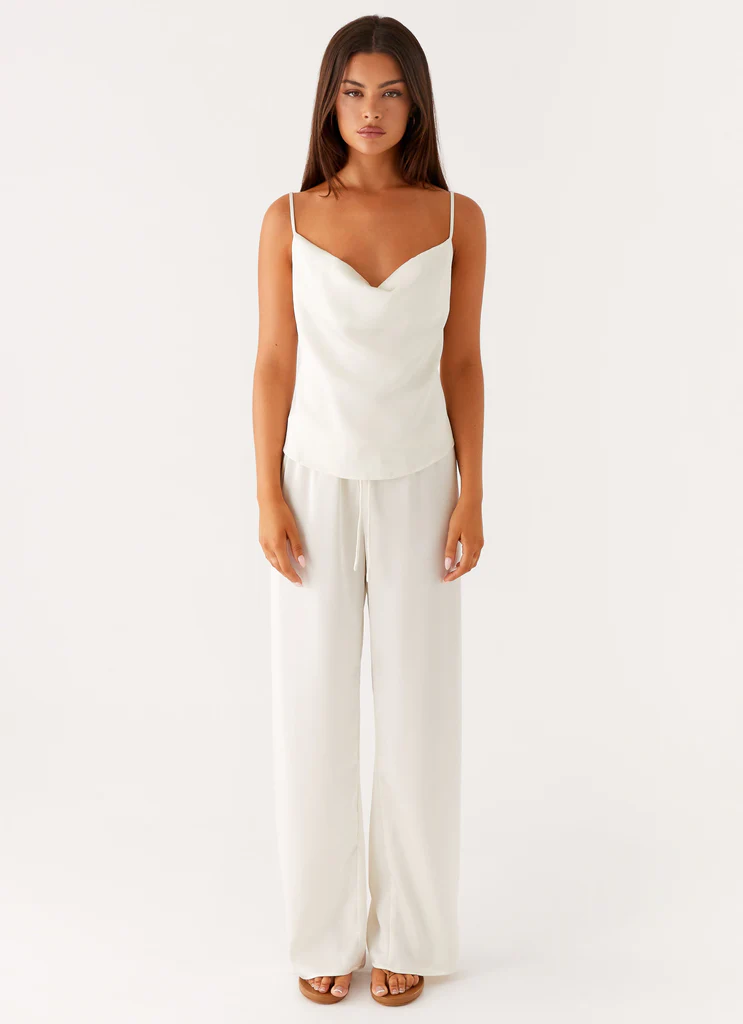 Kaia Cowl Neck Top - Butter