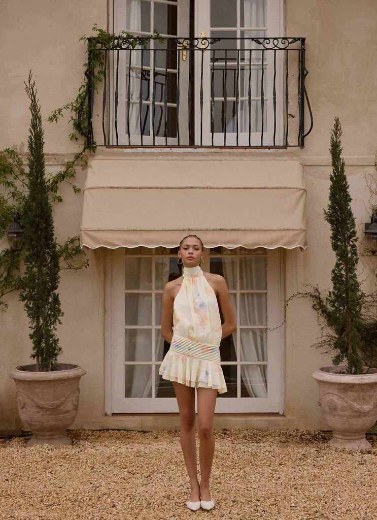 Willow Chiffon Mini Dress - Spring Meadow