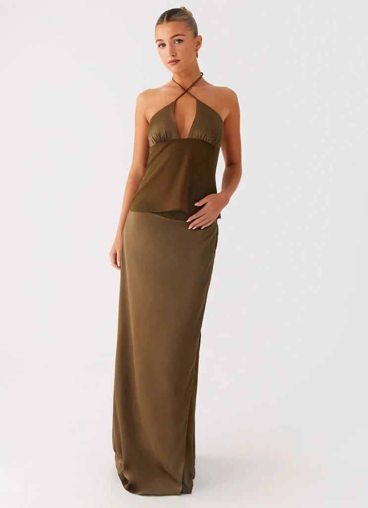 Mavie Maxi Skirt - Khaki