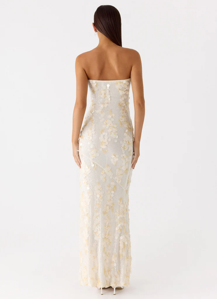 Minni Sequin Maxi Dress - Ivory